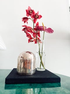 Italian Handmade Silver-Plated Dome Vanity Box by Cassetti, Space Age 1970s