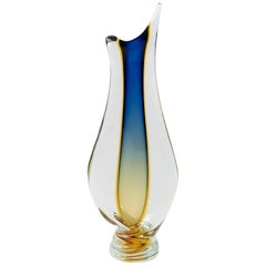 Italian Handmade Sommerso Murano Glass Vase, by Flavio Poli Italian Handmade Sommerso Murano Glass Vase, by Flavio Poli