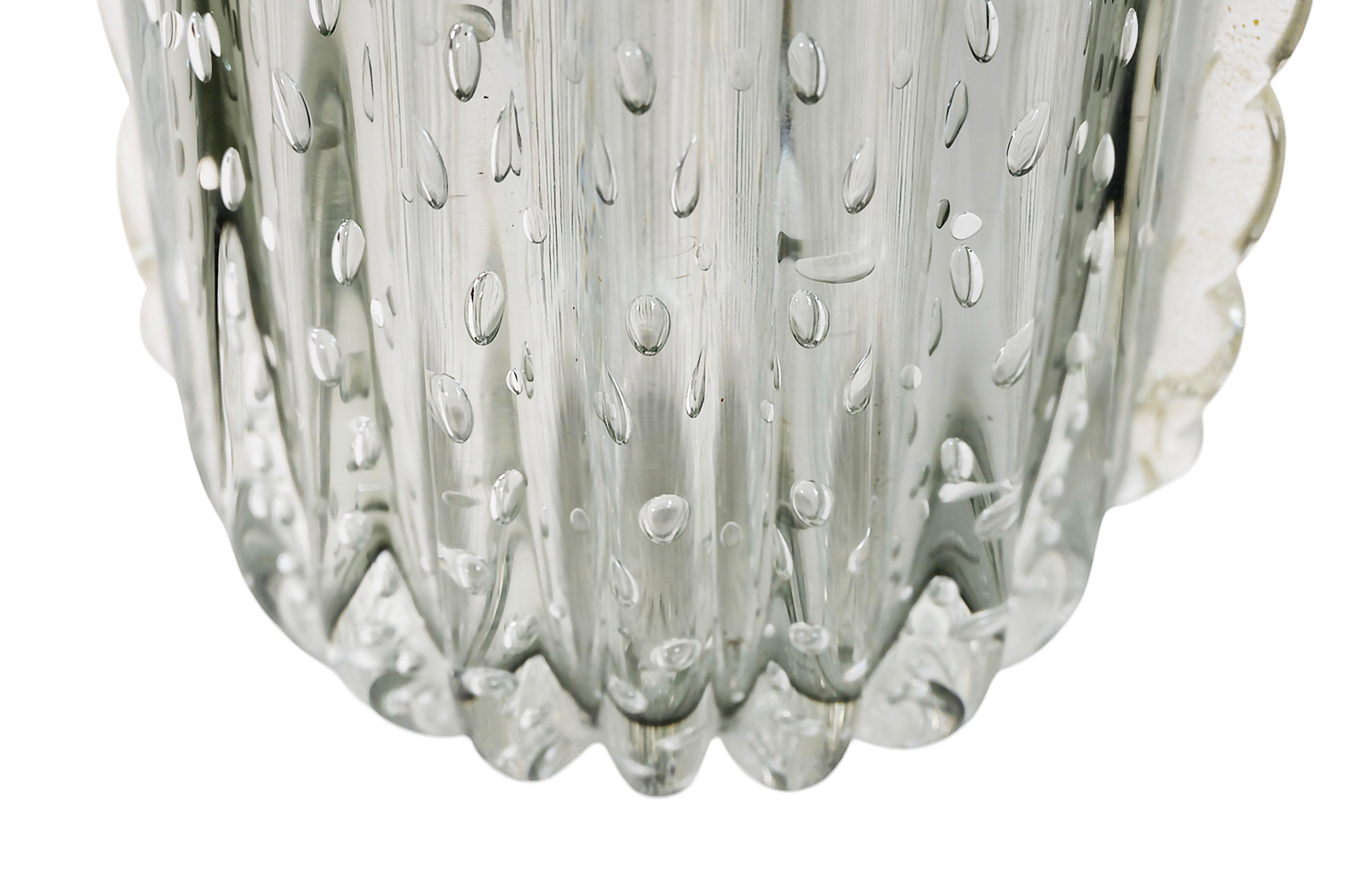 Italienische handgefertigte Vase aus transparentem grauem und goldenem Murano-Glas im Zustand „Gut“ im Angebot in Vilnius, LT