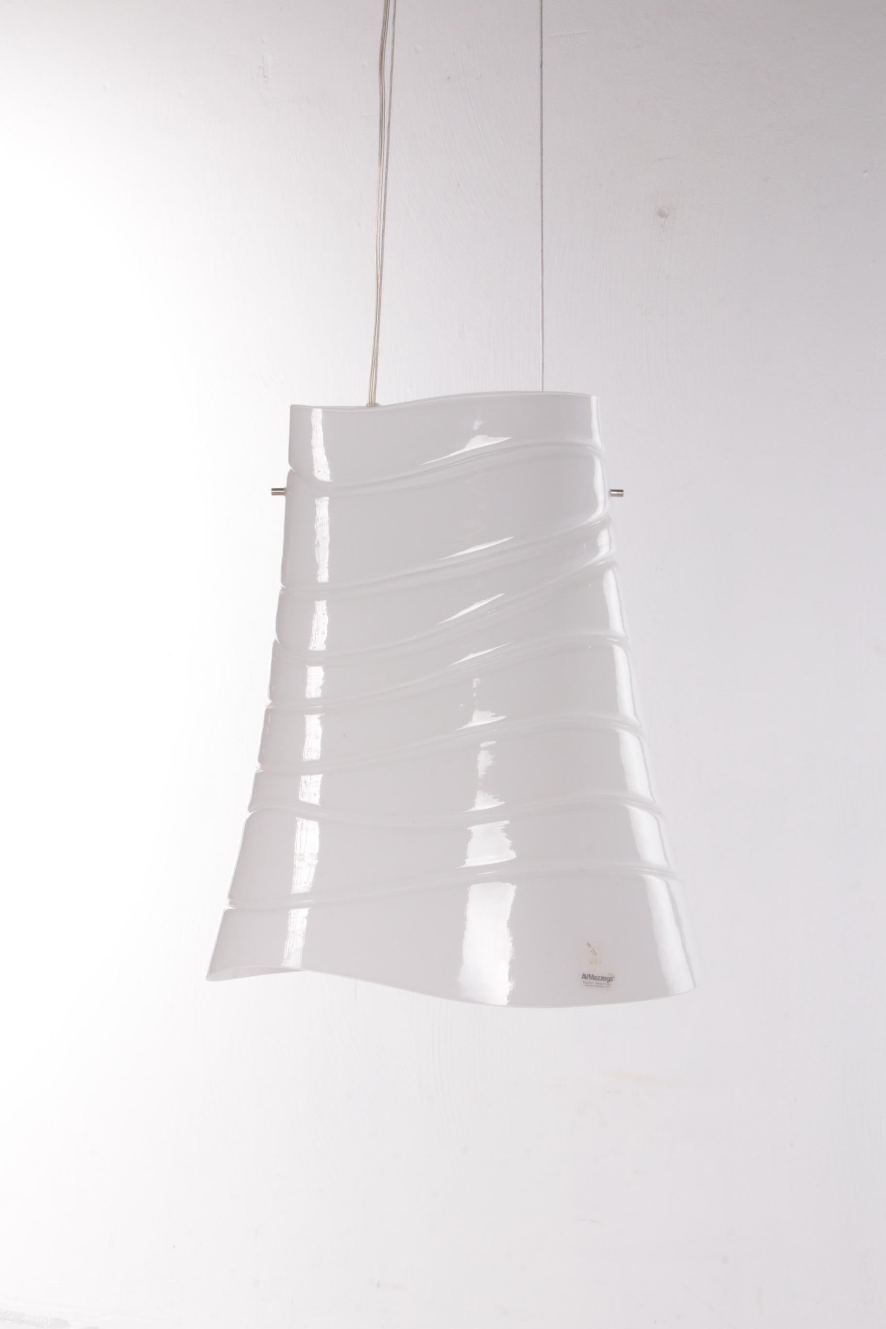 Mid-Century Modern Italian Hanging Lamp Murano Glass Made by AvMazzega, 1990, Italy For Sale