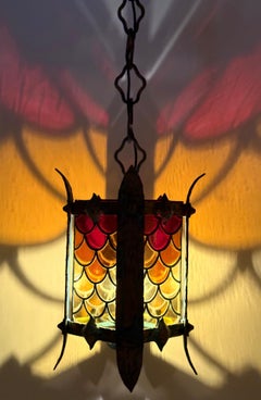 Lanterne italienne géante des années 1960 Exquise fabrication artisanale forgée à la main