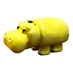 Italienische Happy Hippo-Werbegrafik aus Keramik für Linien, von Nova Ceramiche, 1995