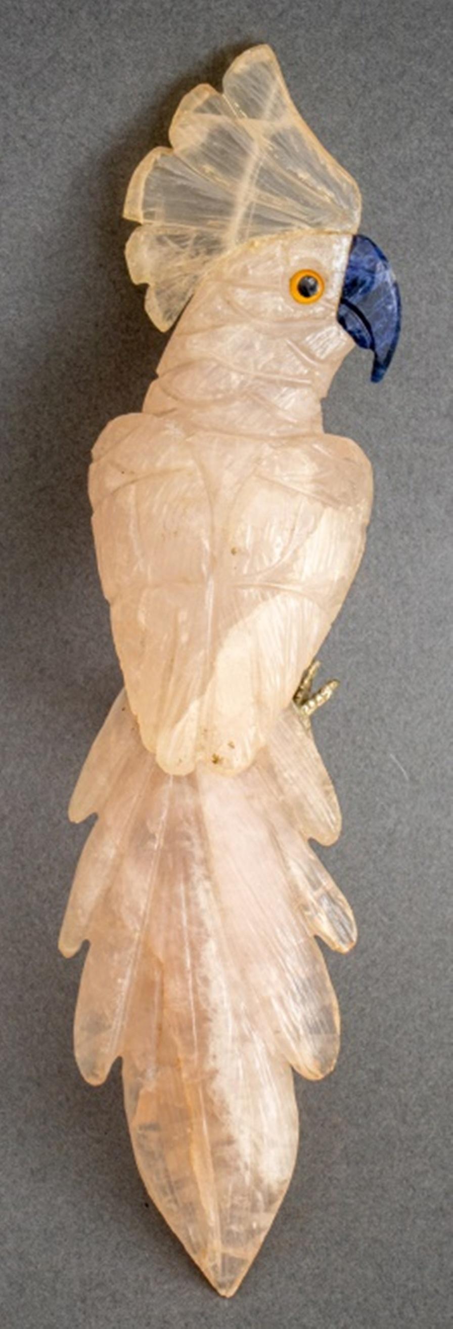20th Century Italian Hardstone Cockatoo Figure For Sale