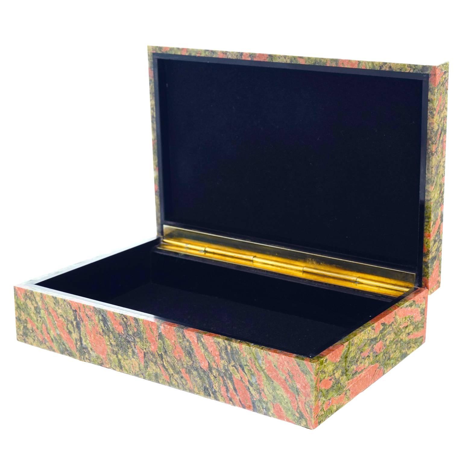 Italian Hardstone 'Rhodonite' Box, circa 1970s For Sale 1