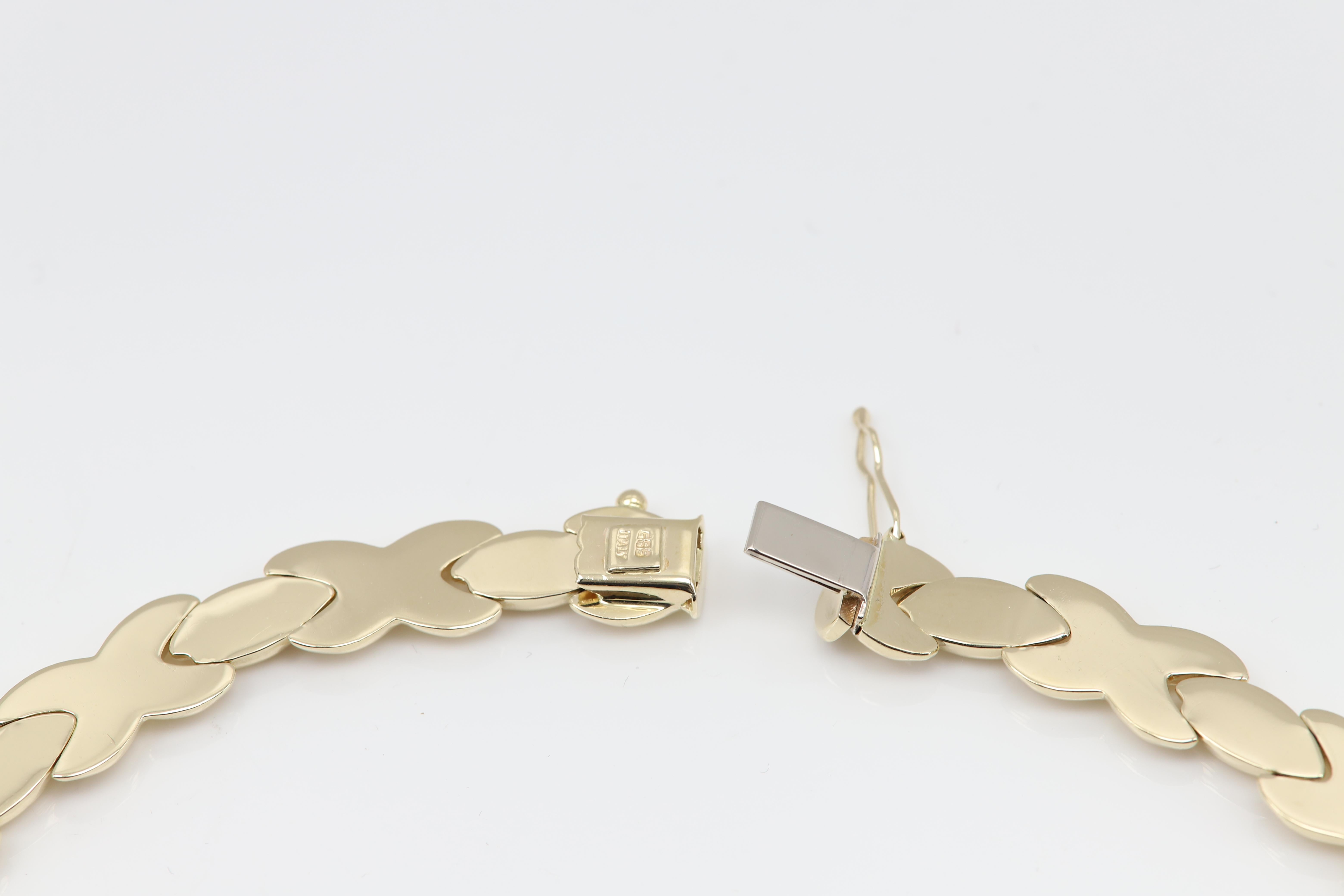 Italienische Herz-Halskette und Armband 14 Karat Multi Gold Farbe Fancy Herz Set im Angebot 1