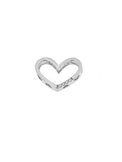 Italian Heart Necklace White Gold and Diamonds