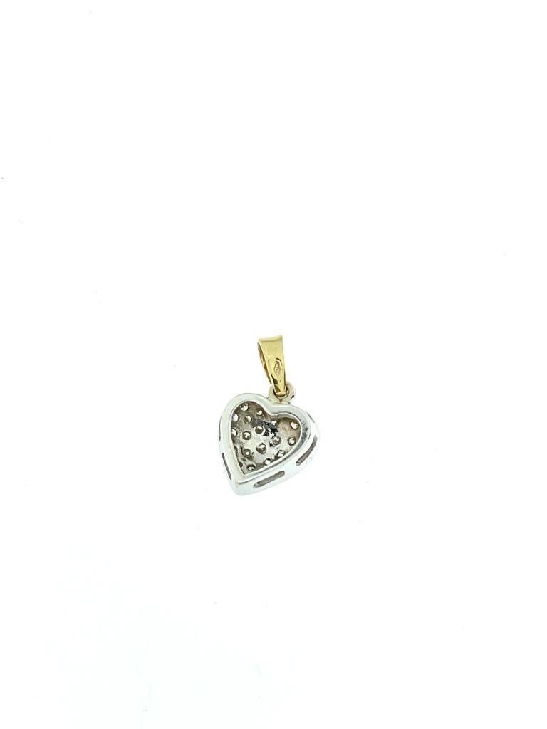 Brilliant Cut Italian Heart Yellow and White Gold with Diamonds For Sale