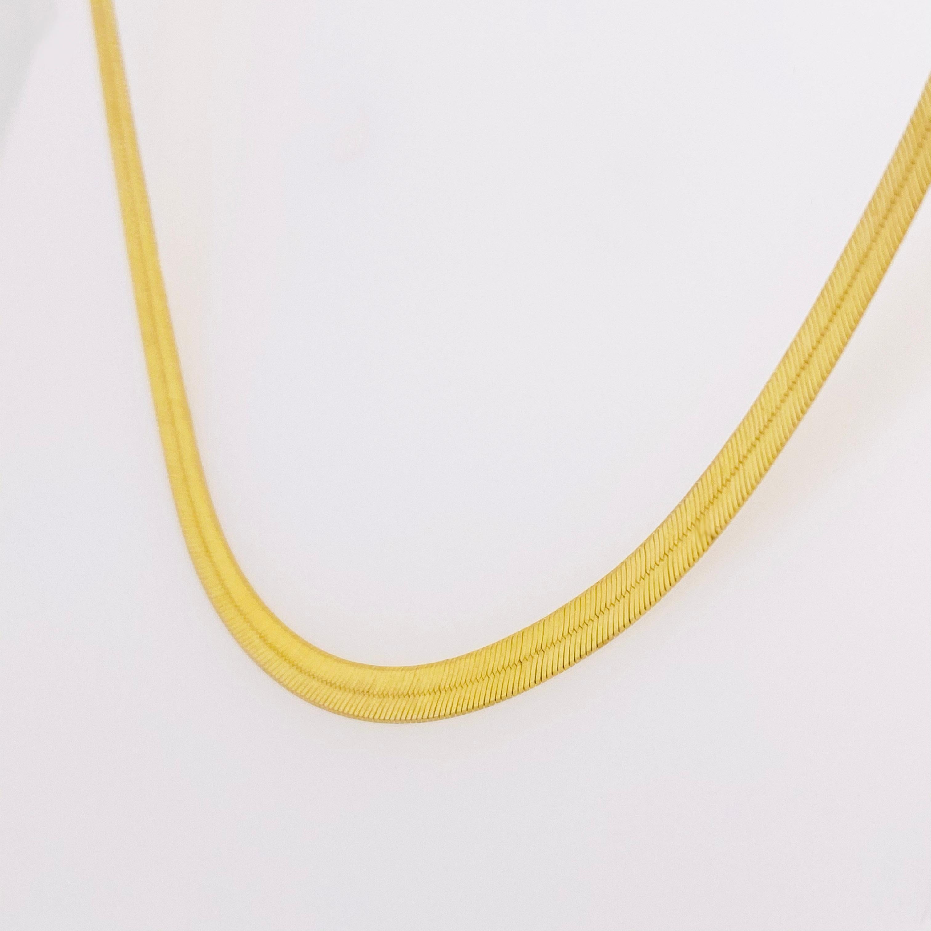 italian gold herringbone necklace