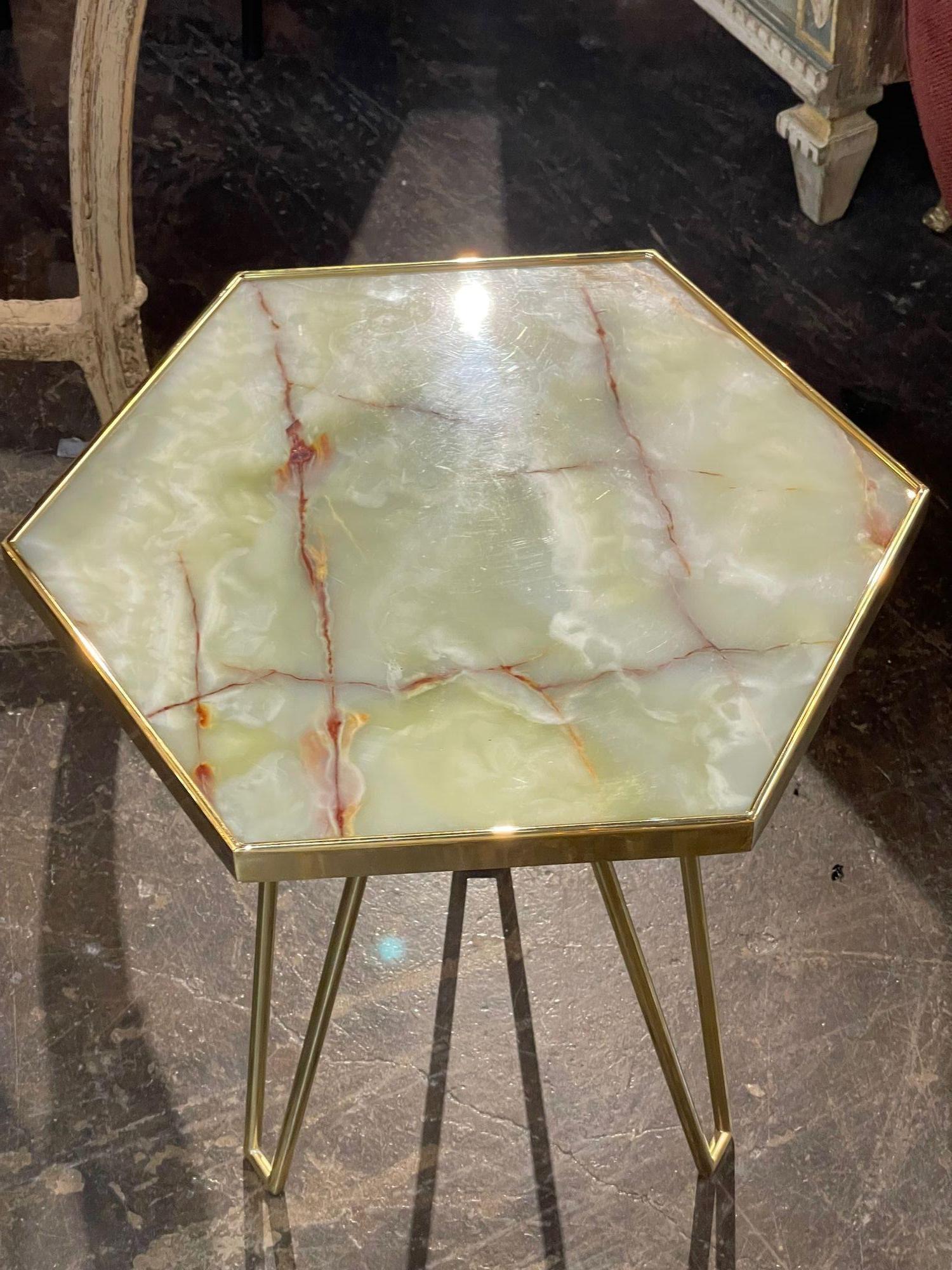 Contemporary Italian Hex Form Table For Sale