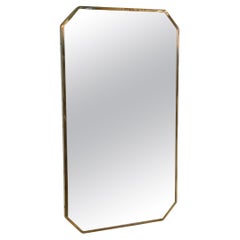 Italian Hexagonal Brass-Framed Wall Mirror, 1950s