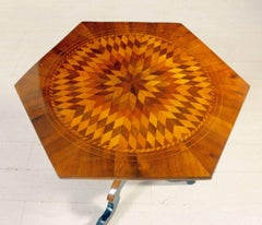 Italian Hexagonal Marquetry Table