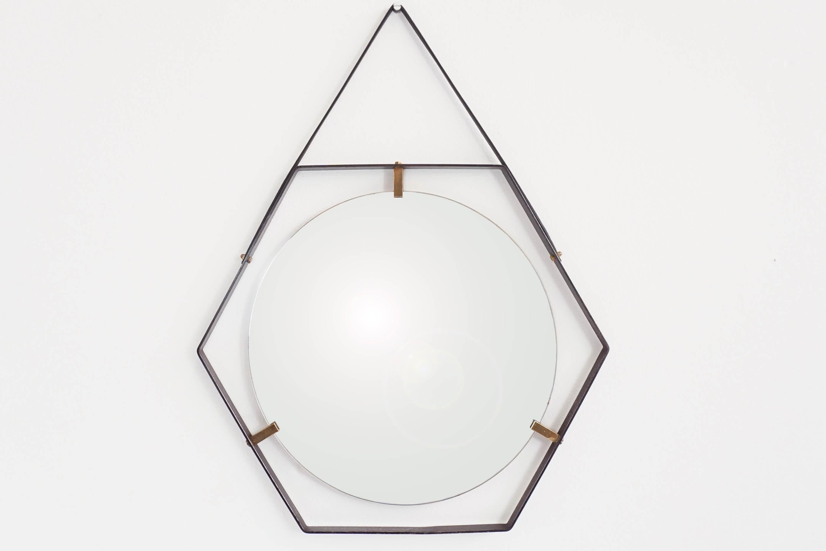 Stunning wall mirror by the producer of Sottsass works.
