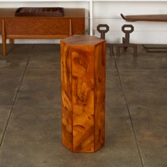 Italian Hexagonal Patchwork Burl Pedestal