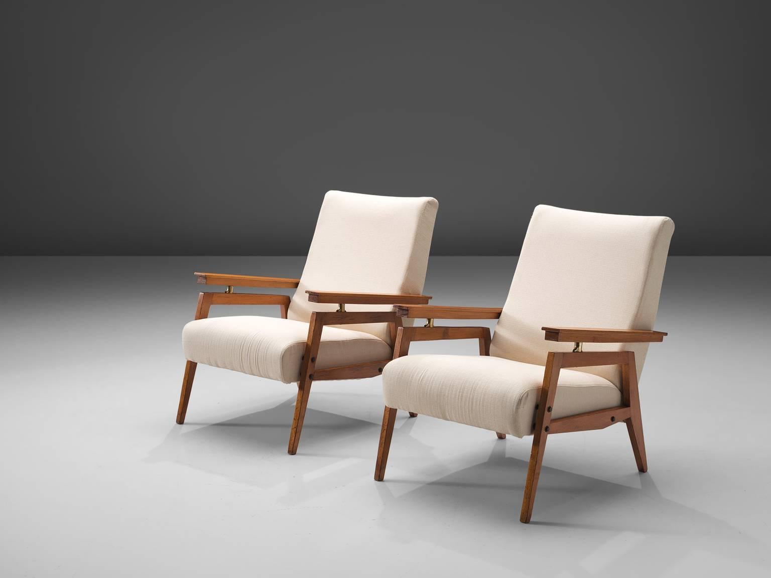 Mid-20th Century Italian High Back Lounge Chairs, circa 1950