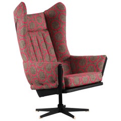 Italian High Back Swivel Armchair, Italy, 1950