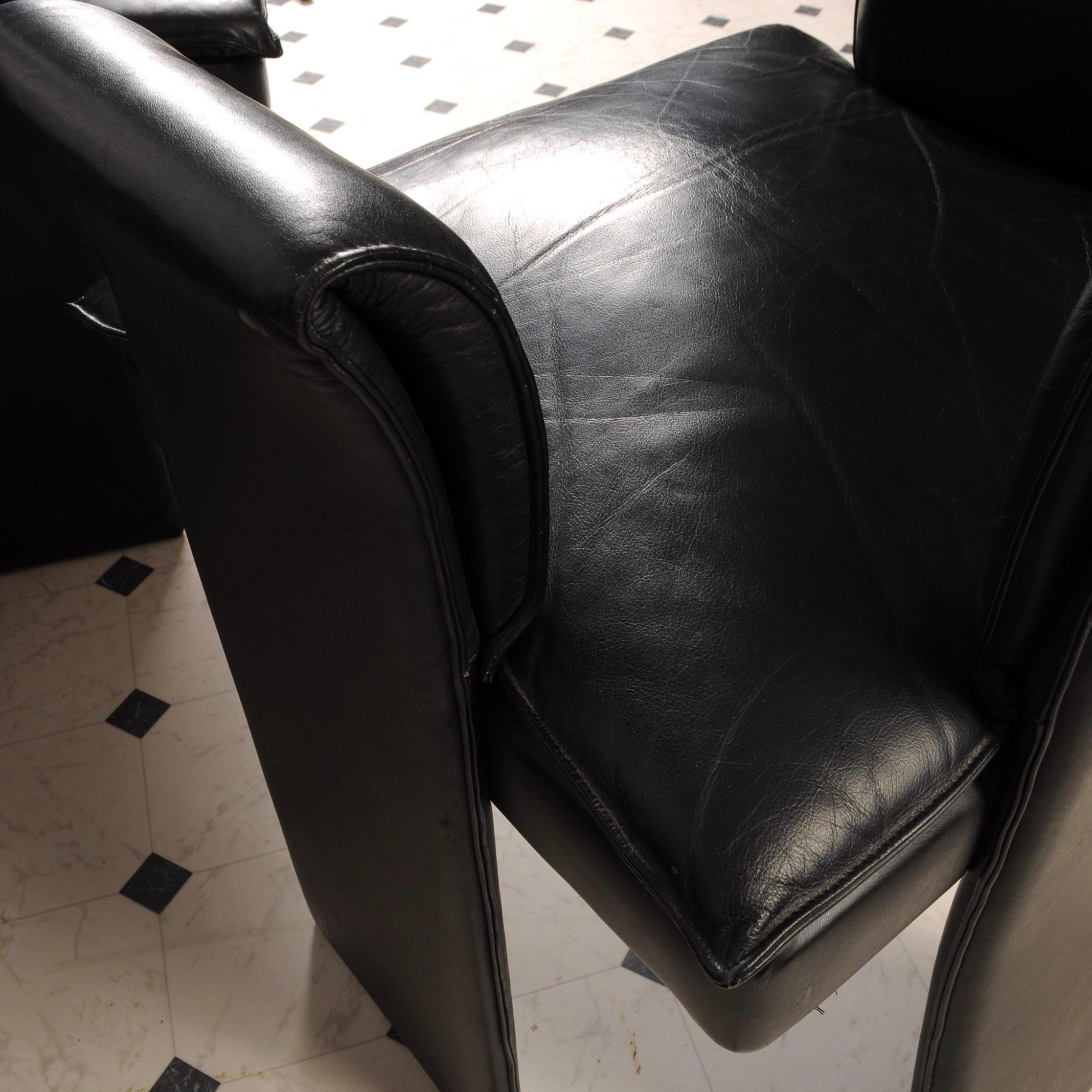 Italian High Backed Leather Dining Chairs 3