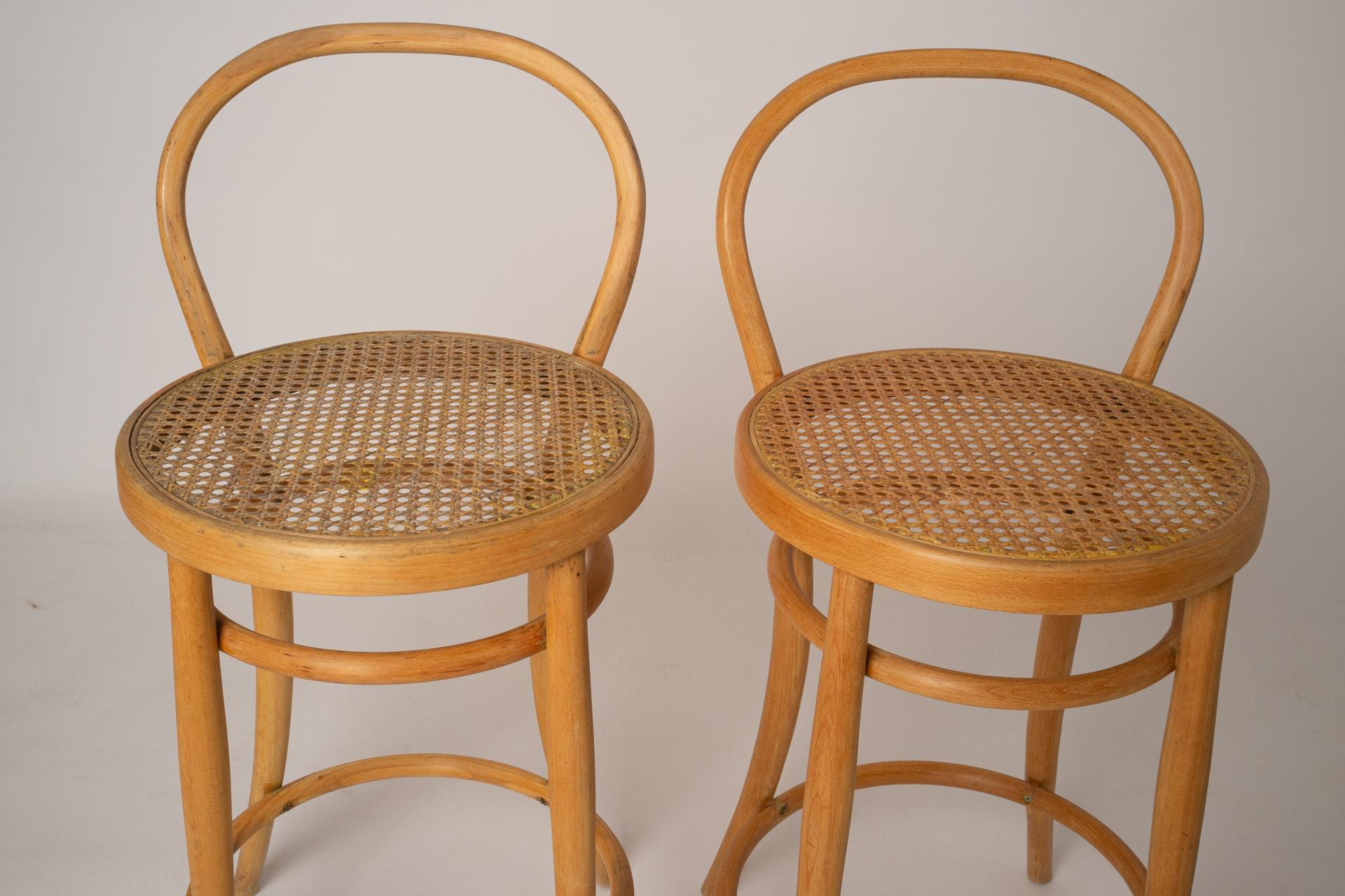 Italian High Bar Stools with Backrest For Sale 2