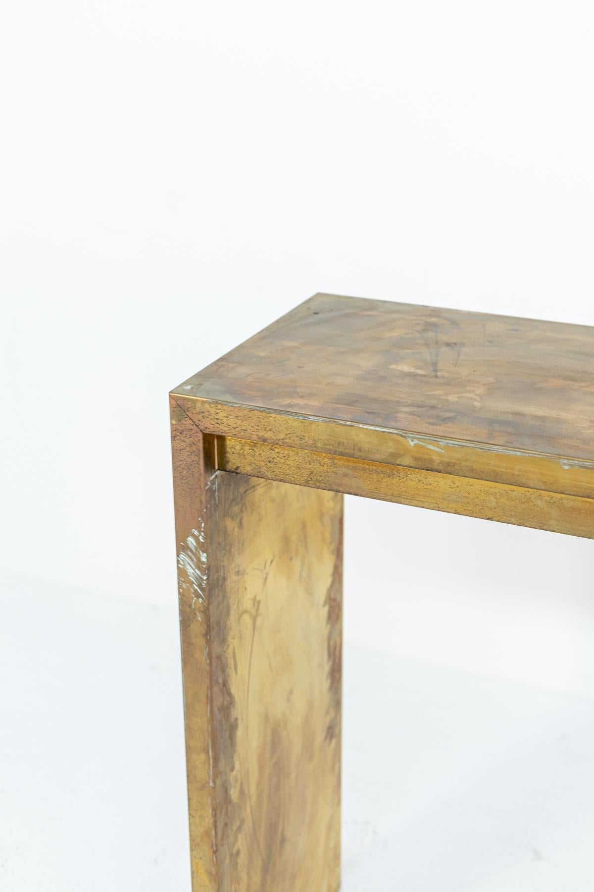 Italian High Consolle Table in Brass 7