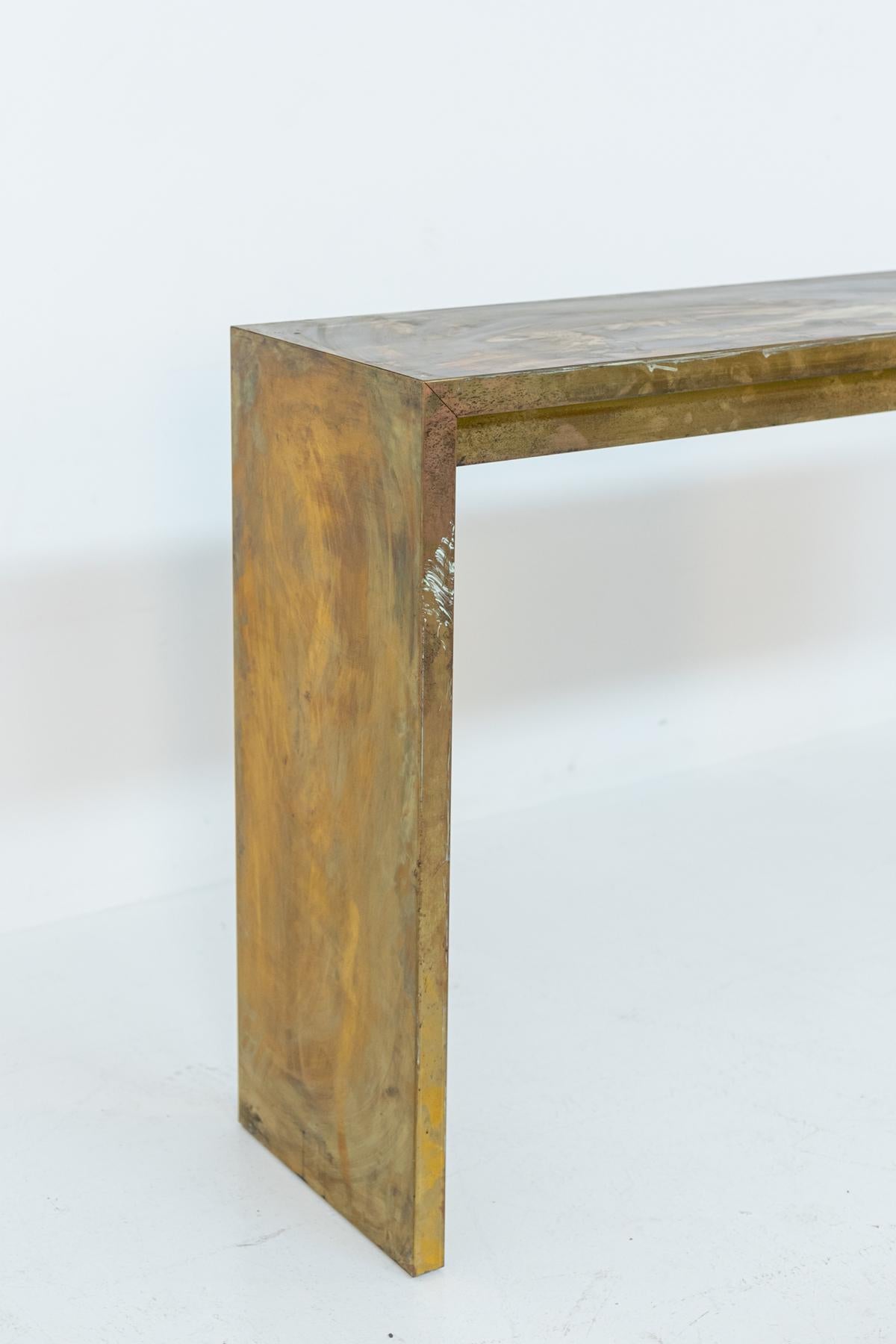 Italian High Consolle Table in Brass 10