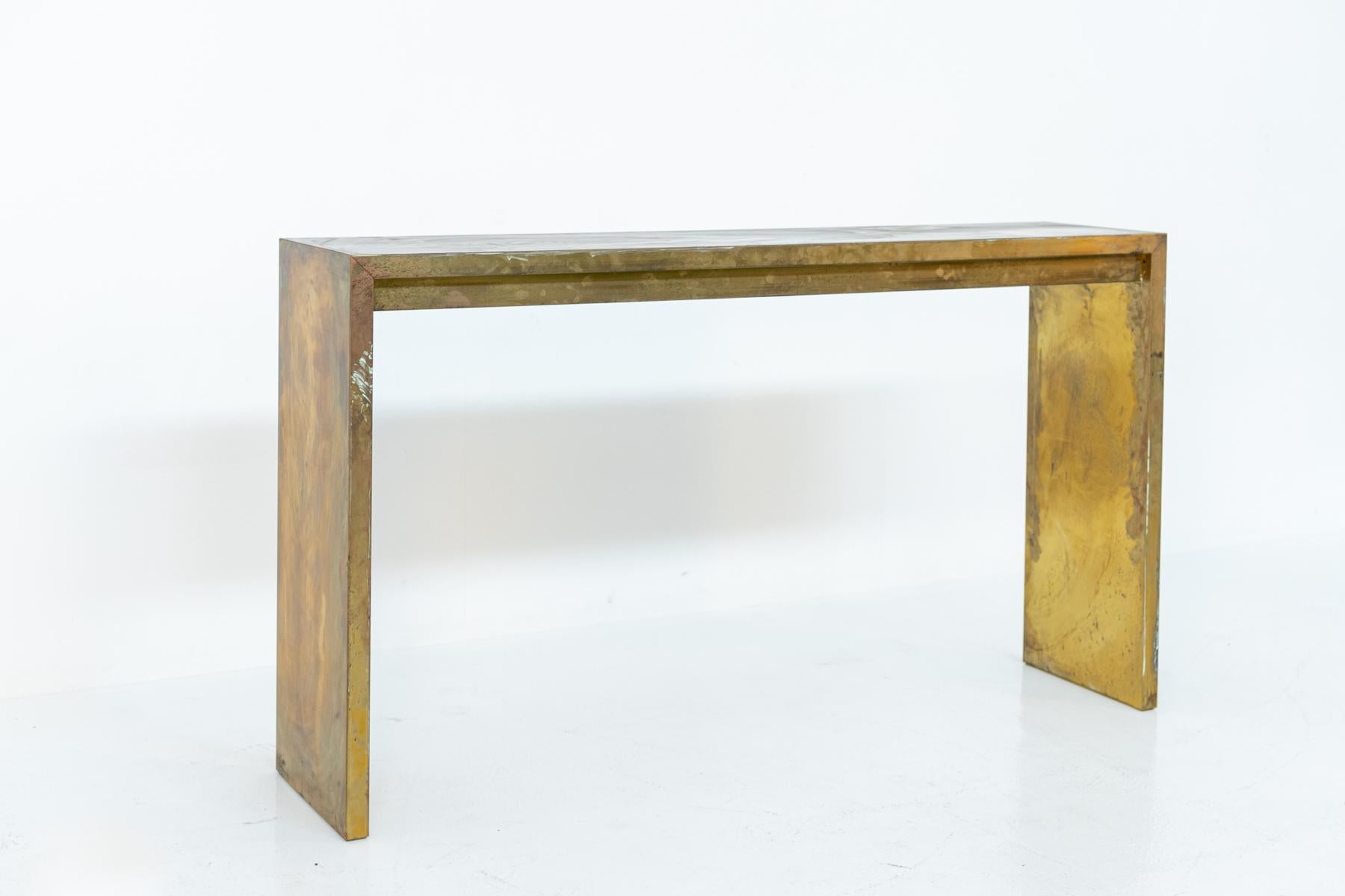 Italian High Consolle Table in Brass 2