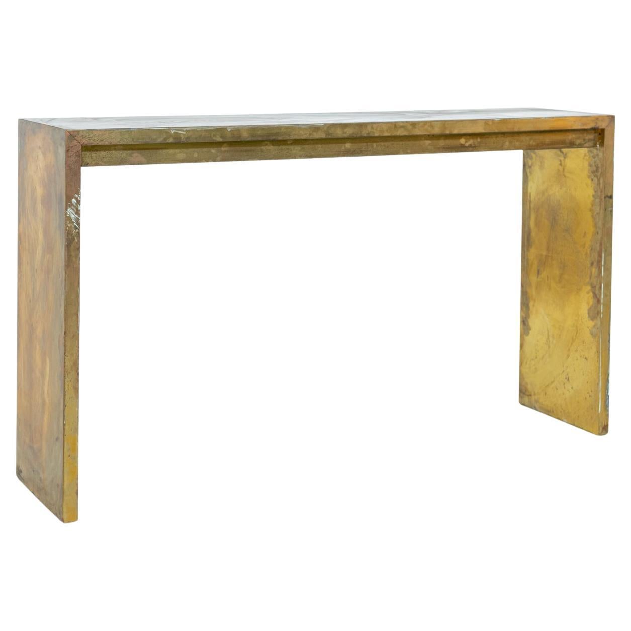 Italian High Consolle Table in Brass