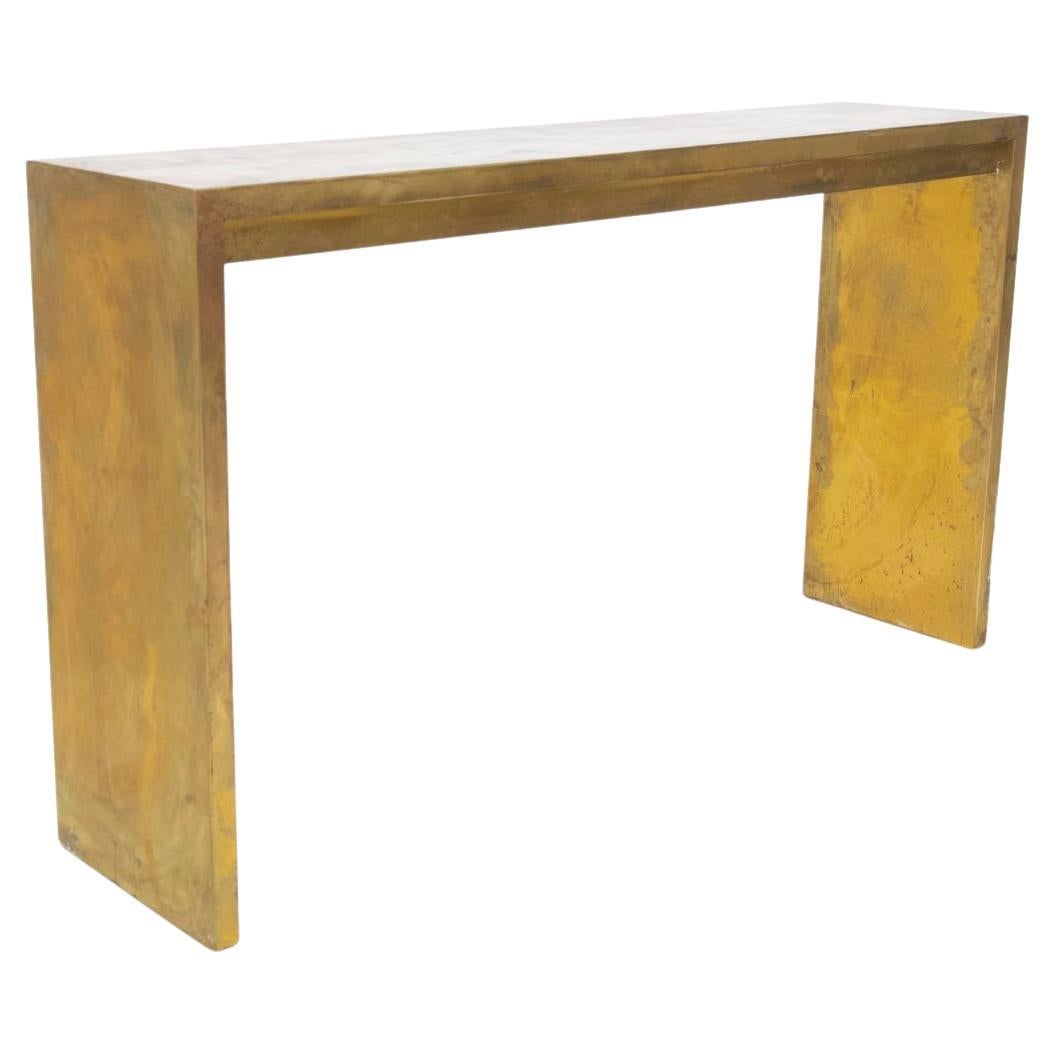 Italian High Consolle Table in Brass