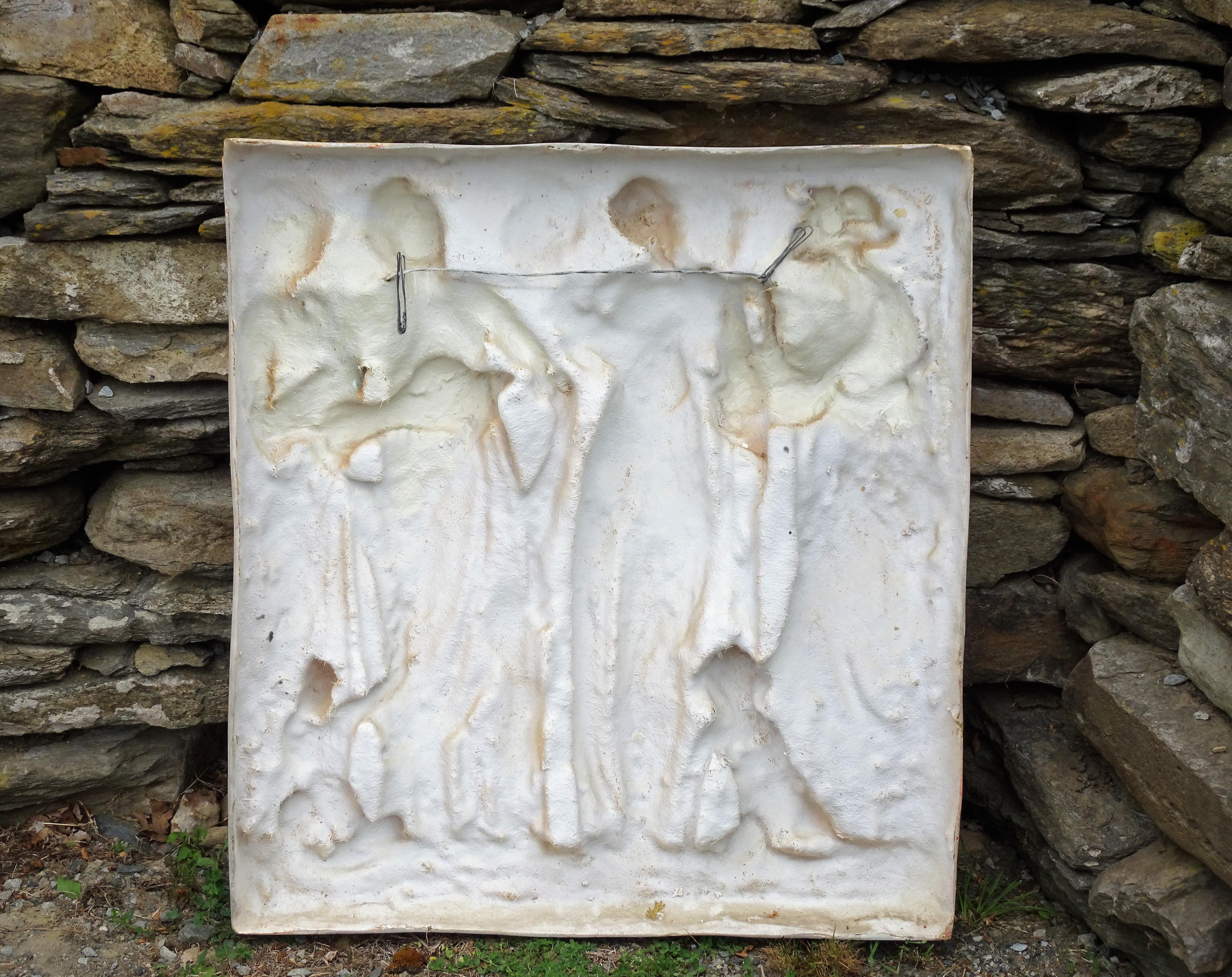 Italian High-Relief Wall Plaque, Roman Influence, Large Molded Fiberglass, 1955 3