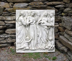 Italian High-Relief Wall Plaque, Roman Influence, Large Molded Fiberglass, 1955