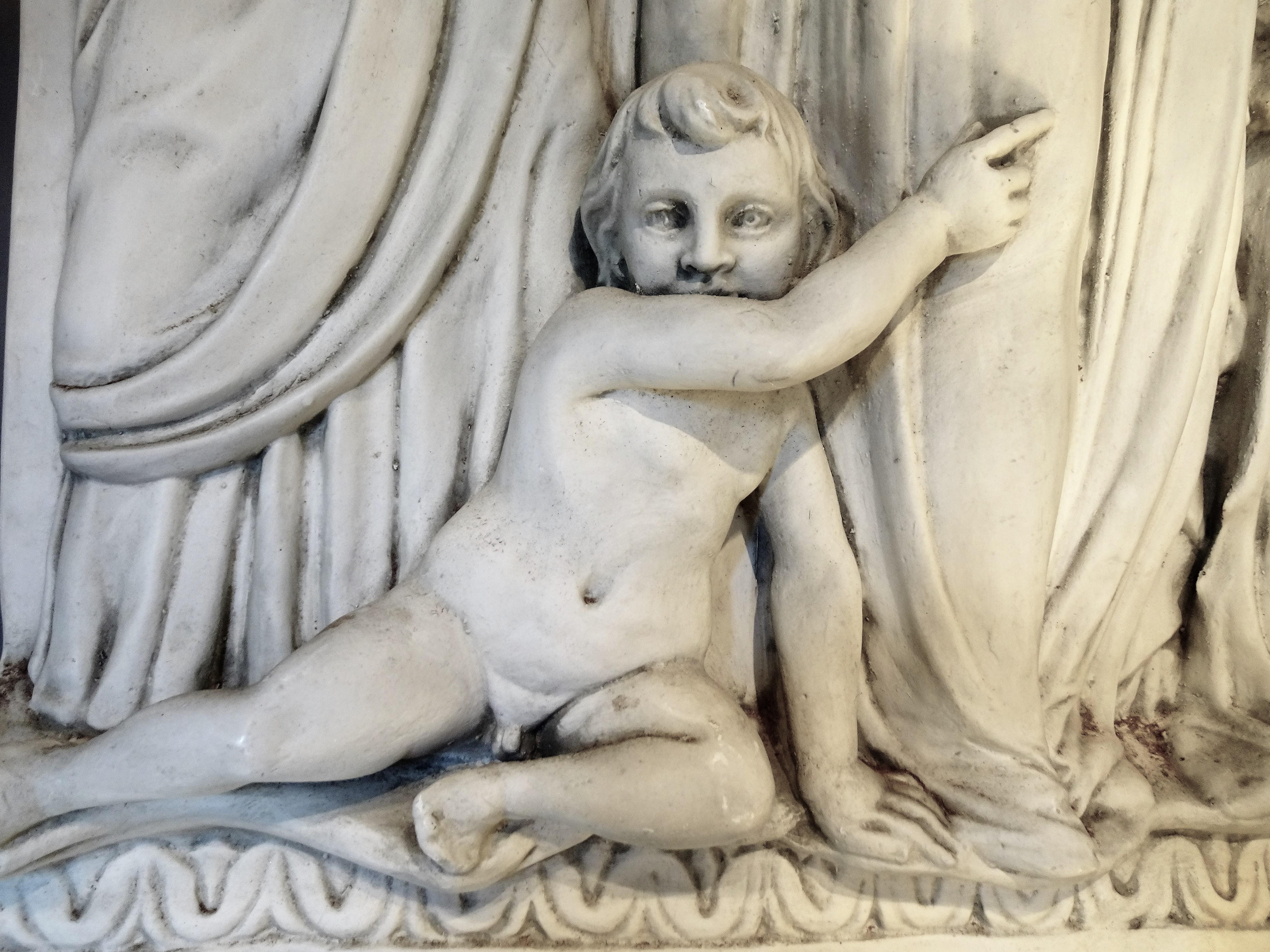 Italian High-Relief Wall Plaque, Roman Influence, Large Molded Fiberglass, 1955 In Good Condition In Quechee, VT