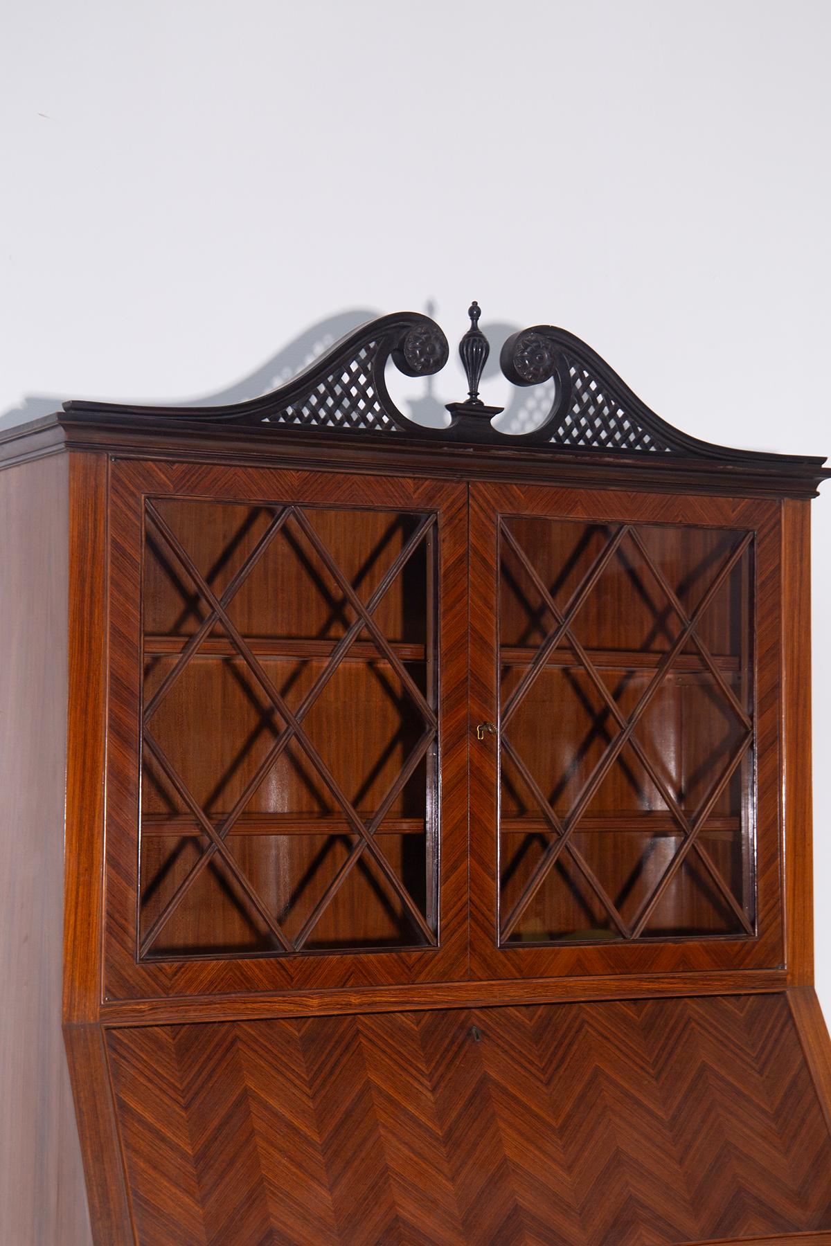 Mid-20th Century Italian high sideboard by Paolo Buffa with secretaire, label Cantù in vendita