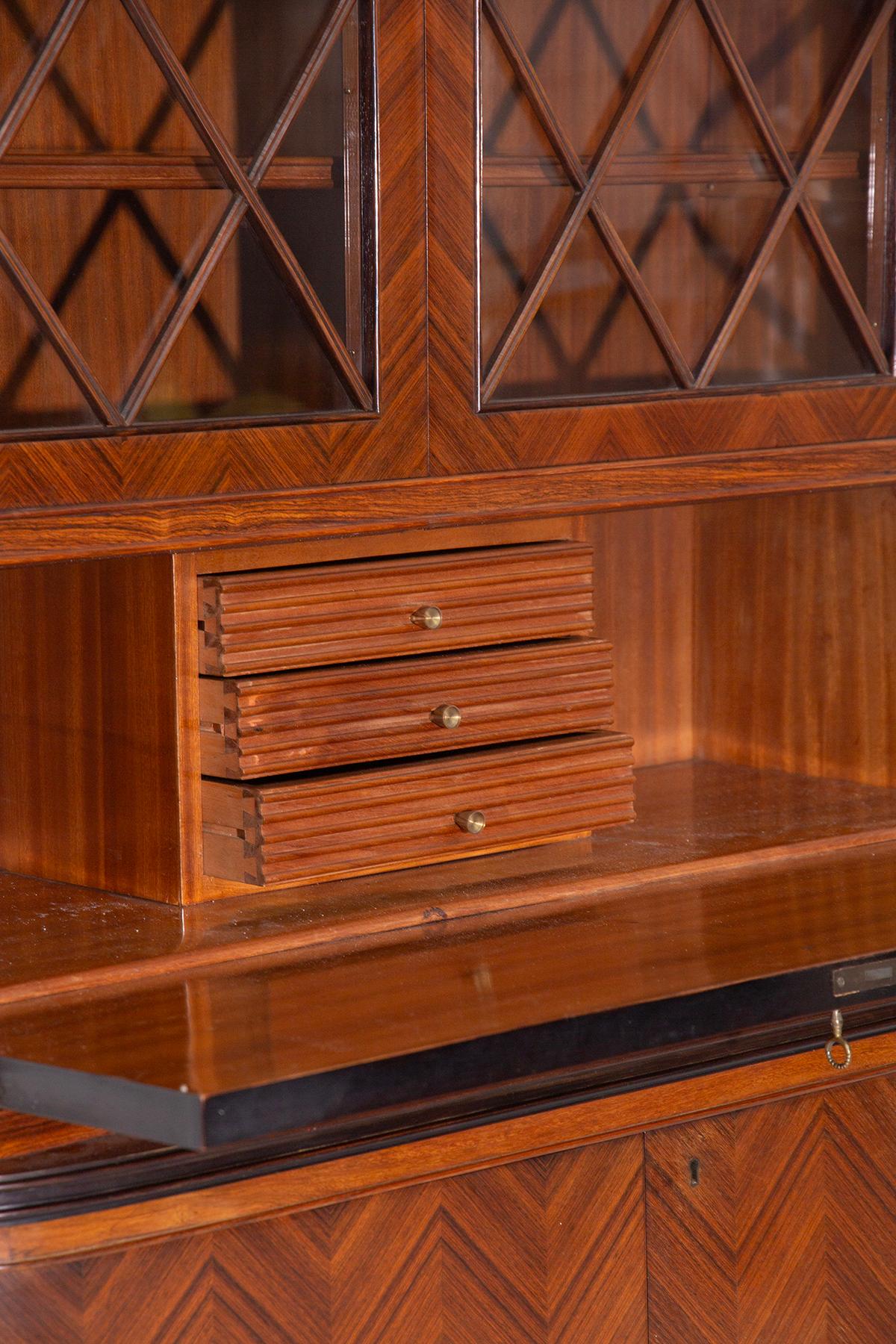 Italian high sideboard by Paolo Buffa with secretaire, label Cantù in vendita 1