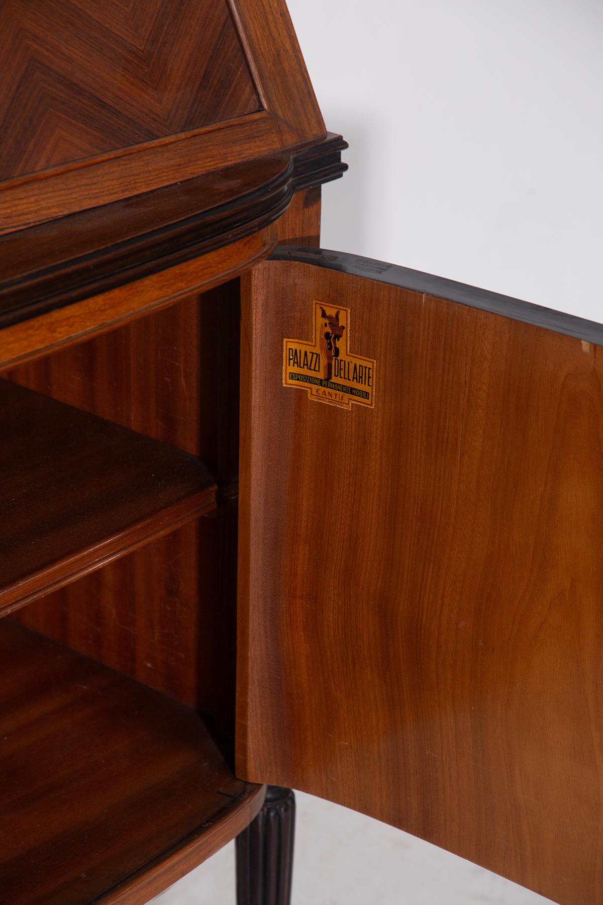 Italian high sideboard by Paolo Buffa with secretaire, label Cantù in vendita 3