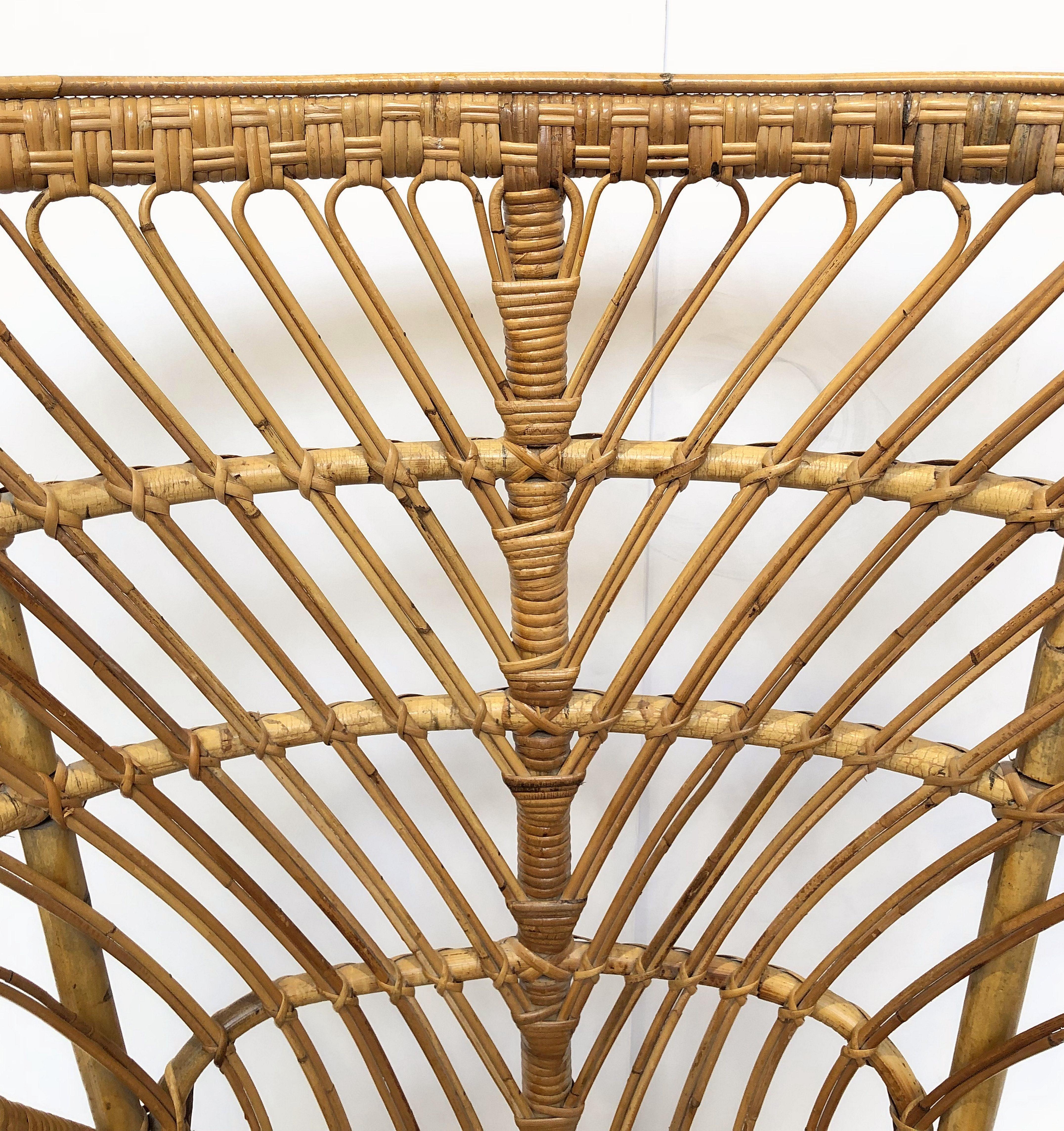 Italian High Wingback Armchair of Bamboo and Rattan 4