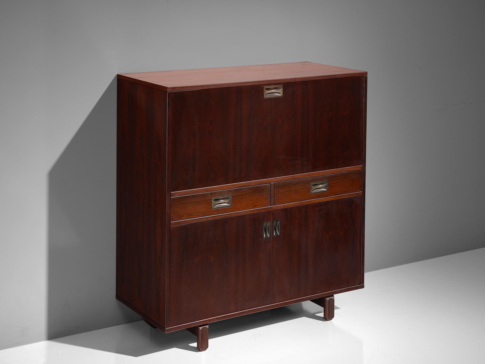 Mid-20th Century Italian Highboard in Rosewood by Stildomus, Italy, 1950s