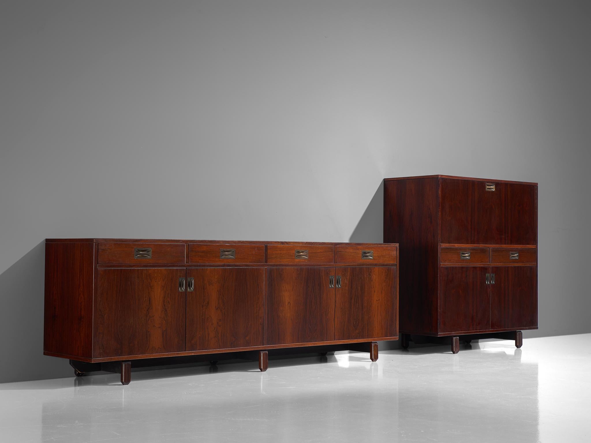 Italian Highboard in Rosewood by Stildomus, Italy, 1950s 3