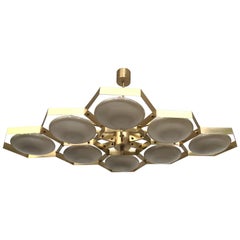 Italian Hive Murano Glass and Brass Chandelier by Fabio Ltd