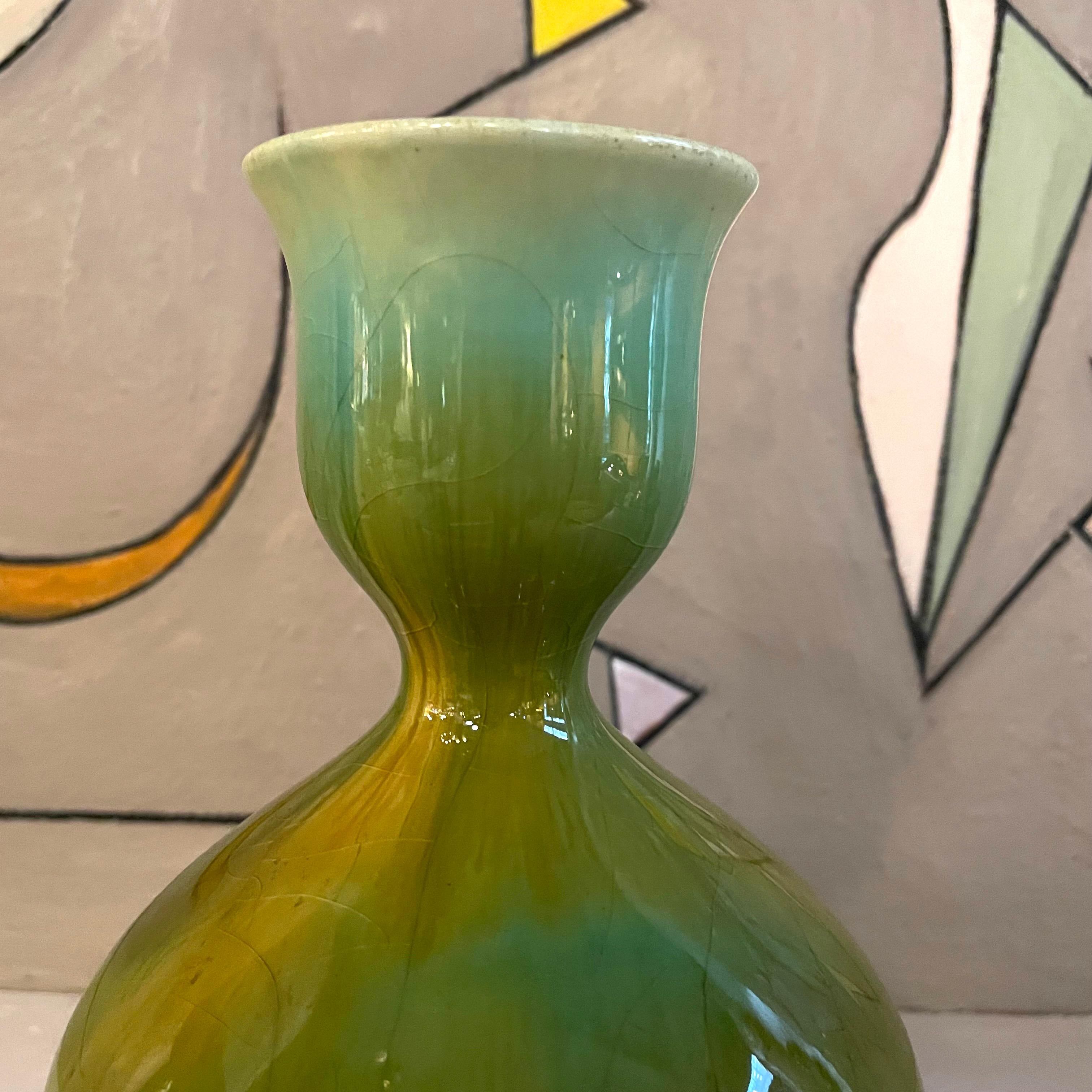 Italian Hollywood Regency Art Pottery Urn Shaped Vase For Sale 2