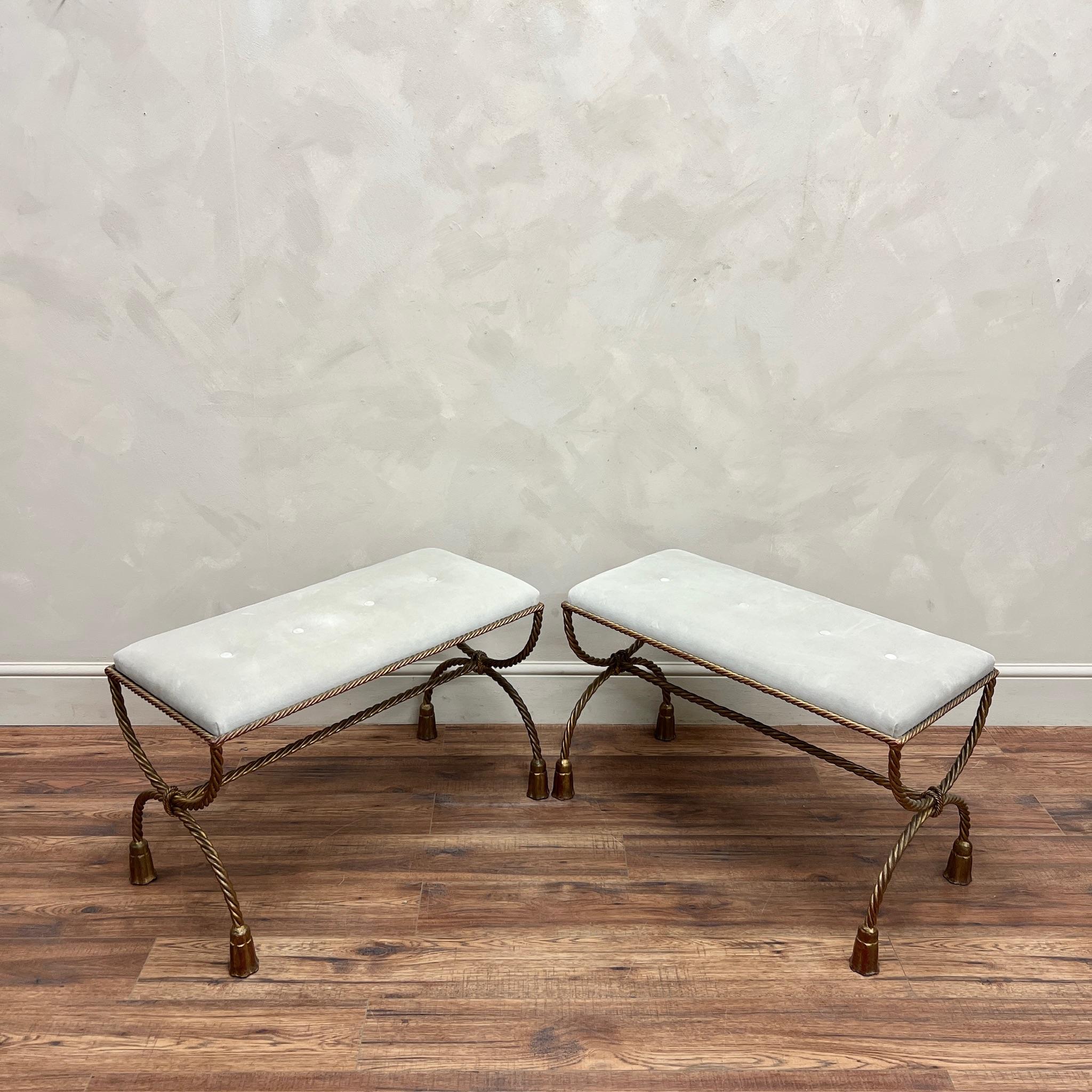 Gilt Italian Hollywood Regency Benches c1960