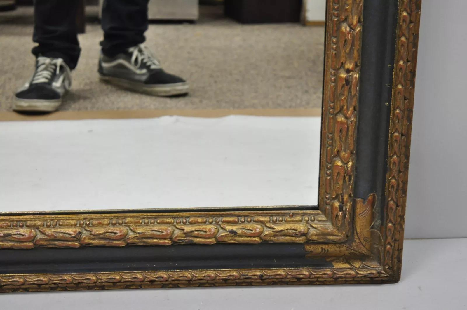 Miroir rectangulaire Florentine, bleu et or, Hollywood Regency, Italie en vente 1