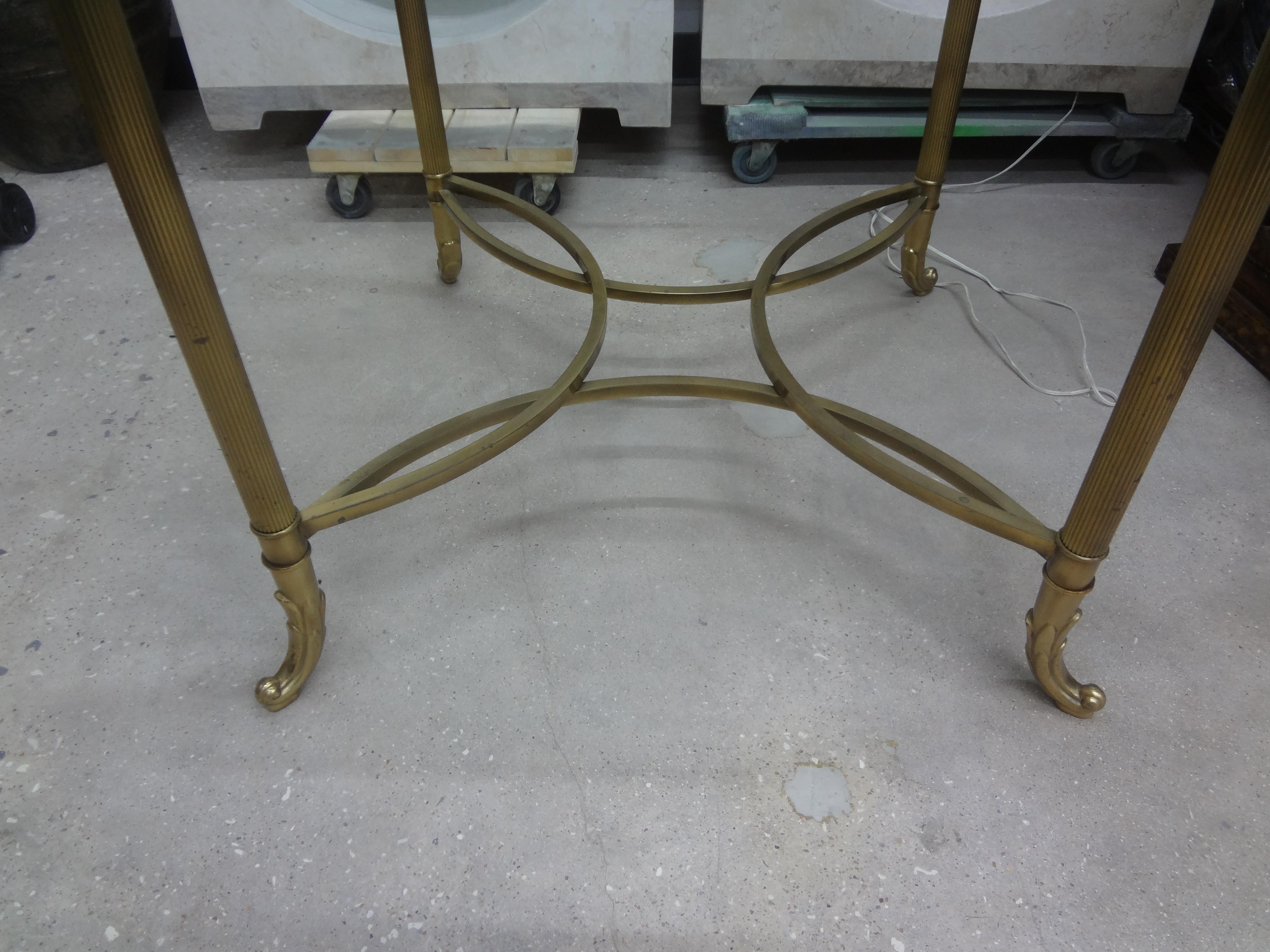 Italian Hollywood Regency Brass Center Table Or Dining Table In Good Condition For Sale In Houston, TX