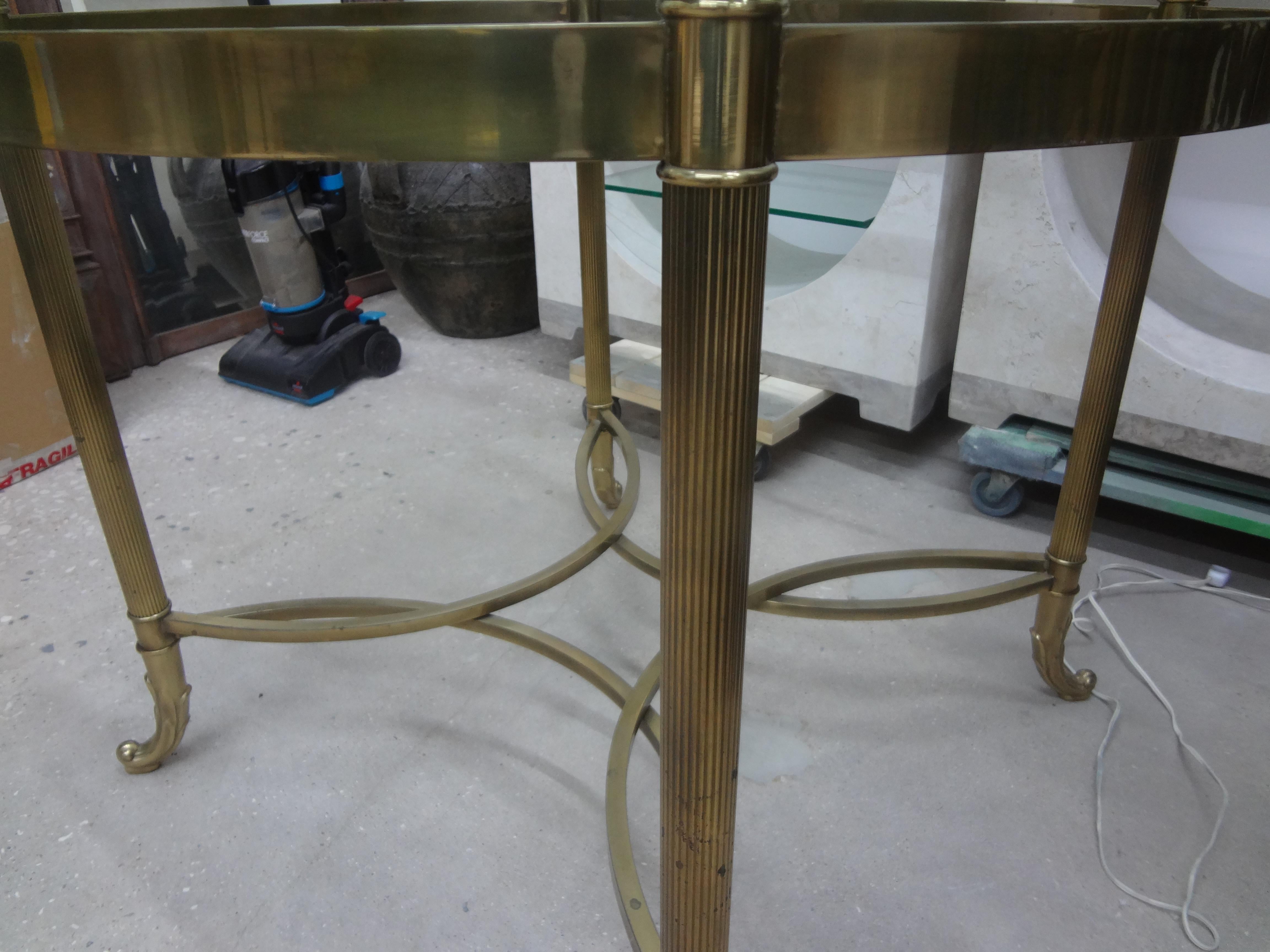 Italian Hollywood Regency Brass Center Table Or Dining Table For Sale 3