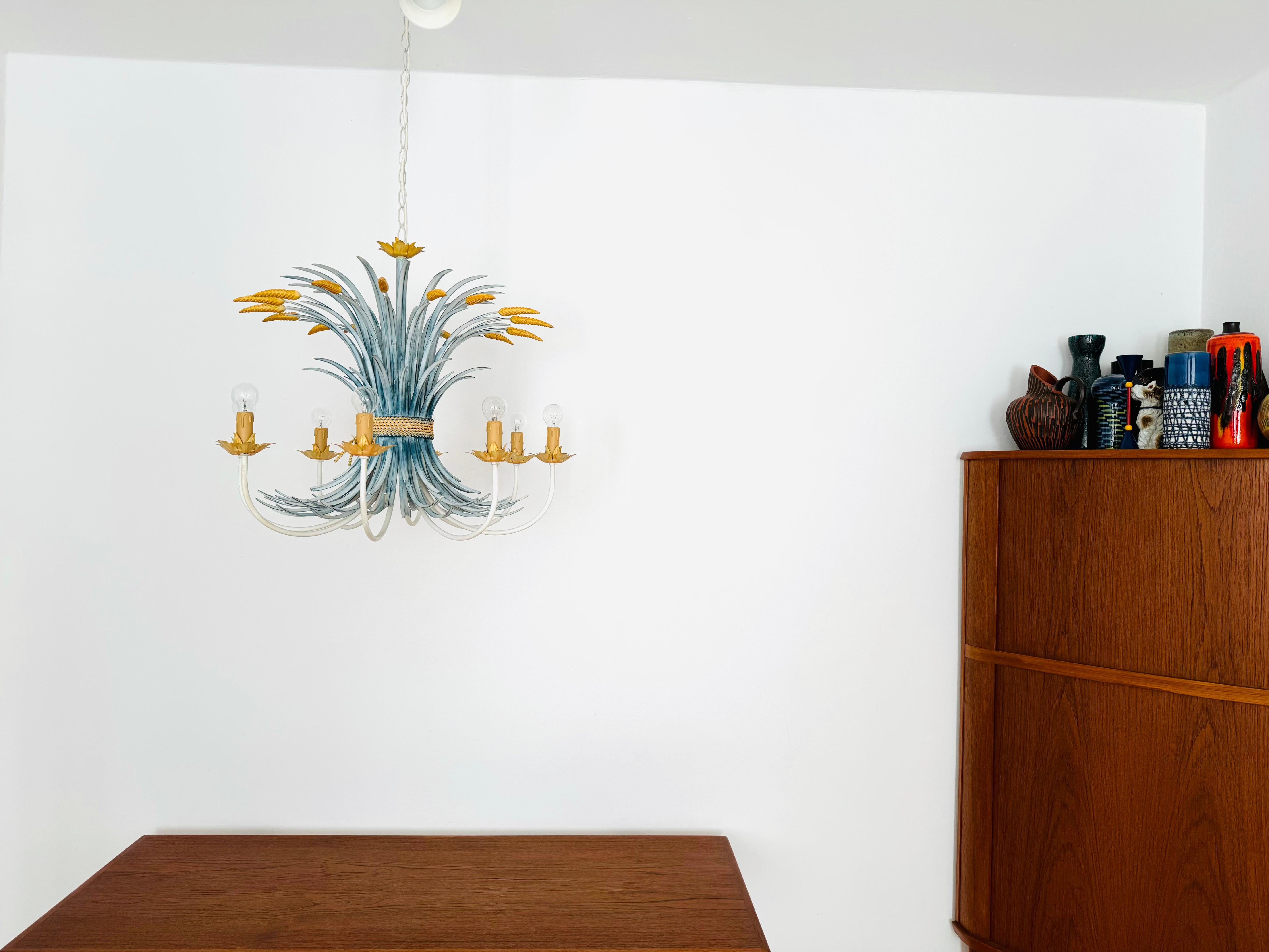 Metal Italian Hollywood Regency Chandelier by Hans Kögl For Sale