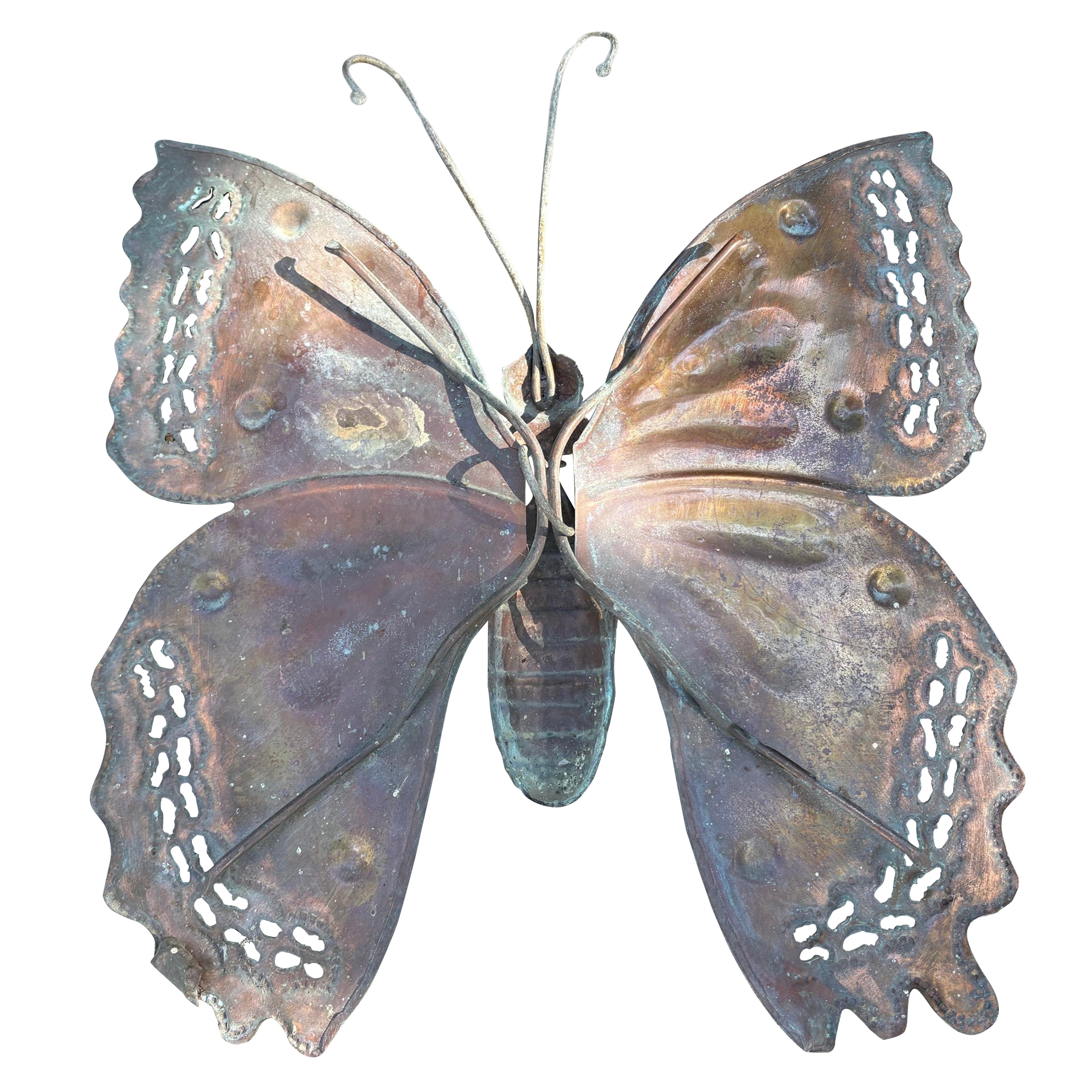 Italian Hollywood Regency Copper Butterfly Sculpture