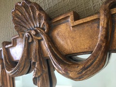 Italian Hollywood Regency Draped Swag and Shell Mirror, Dorothy Draper Style