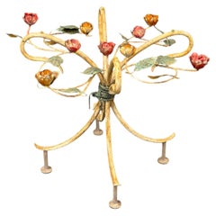 Italienische Hollywood Regency Florentine Rose Blume Beistelltisch Basis, 1960er Jahre