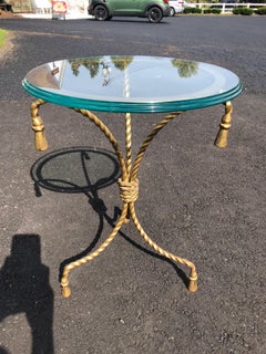 Italian Hollywood Regency Gilt Iron Side Table