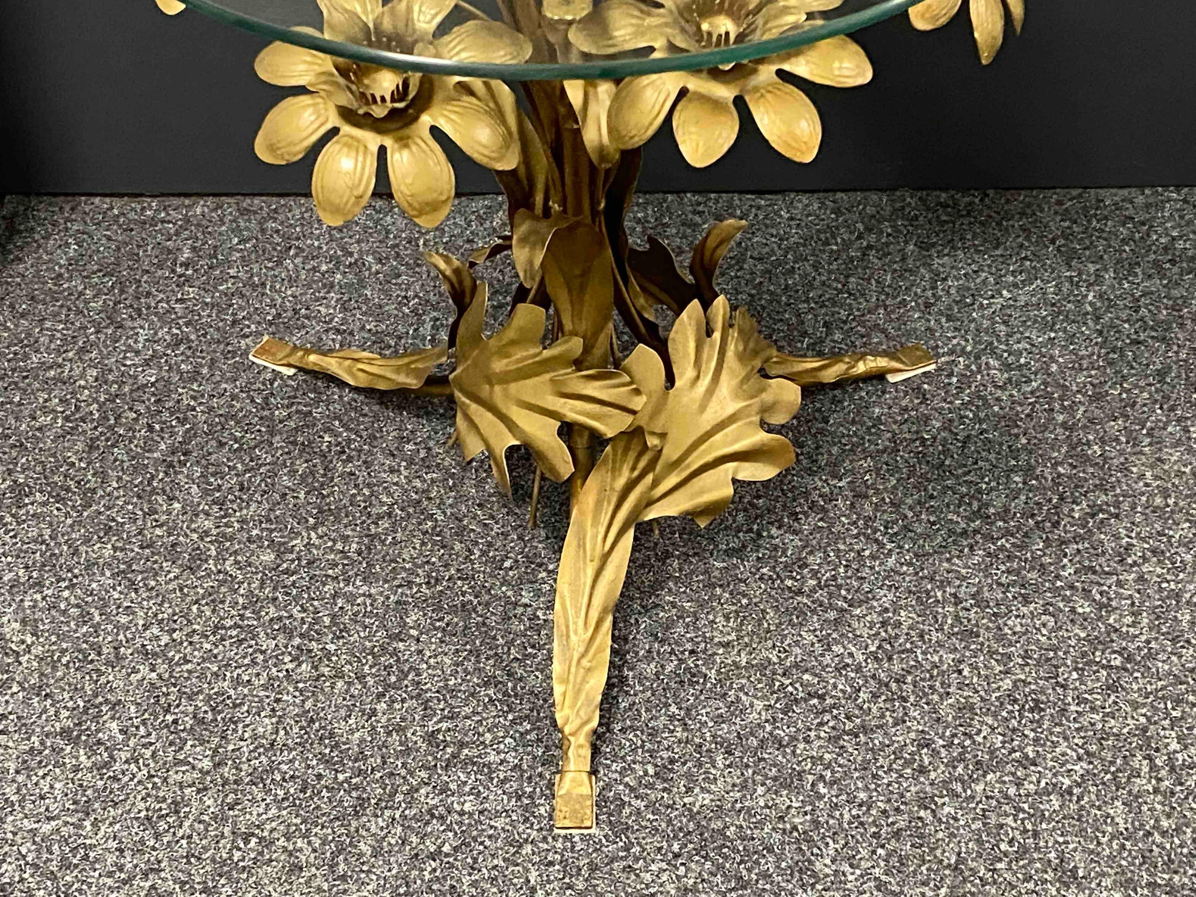 gilt flower side table