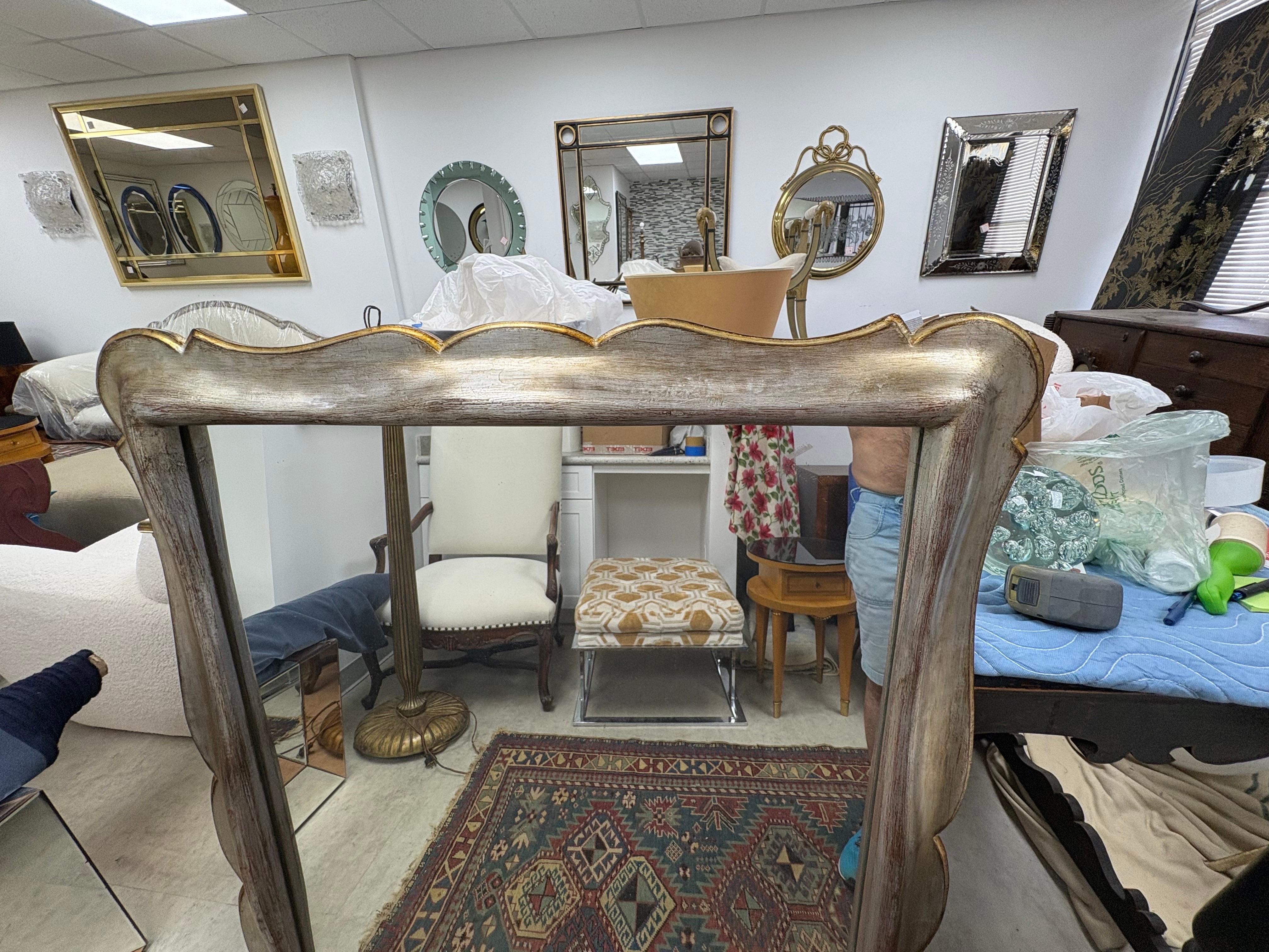 Italian Hollywood Regency Giltwood Mirror For Sale 2