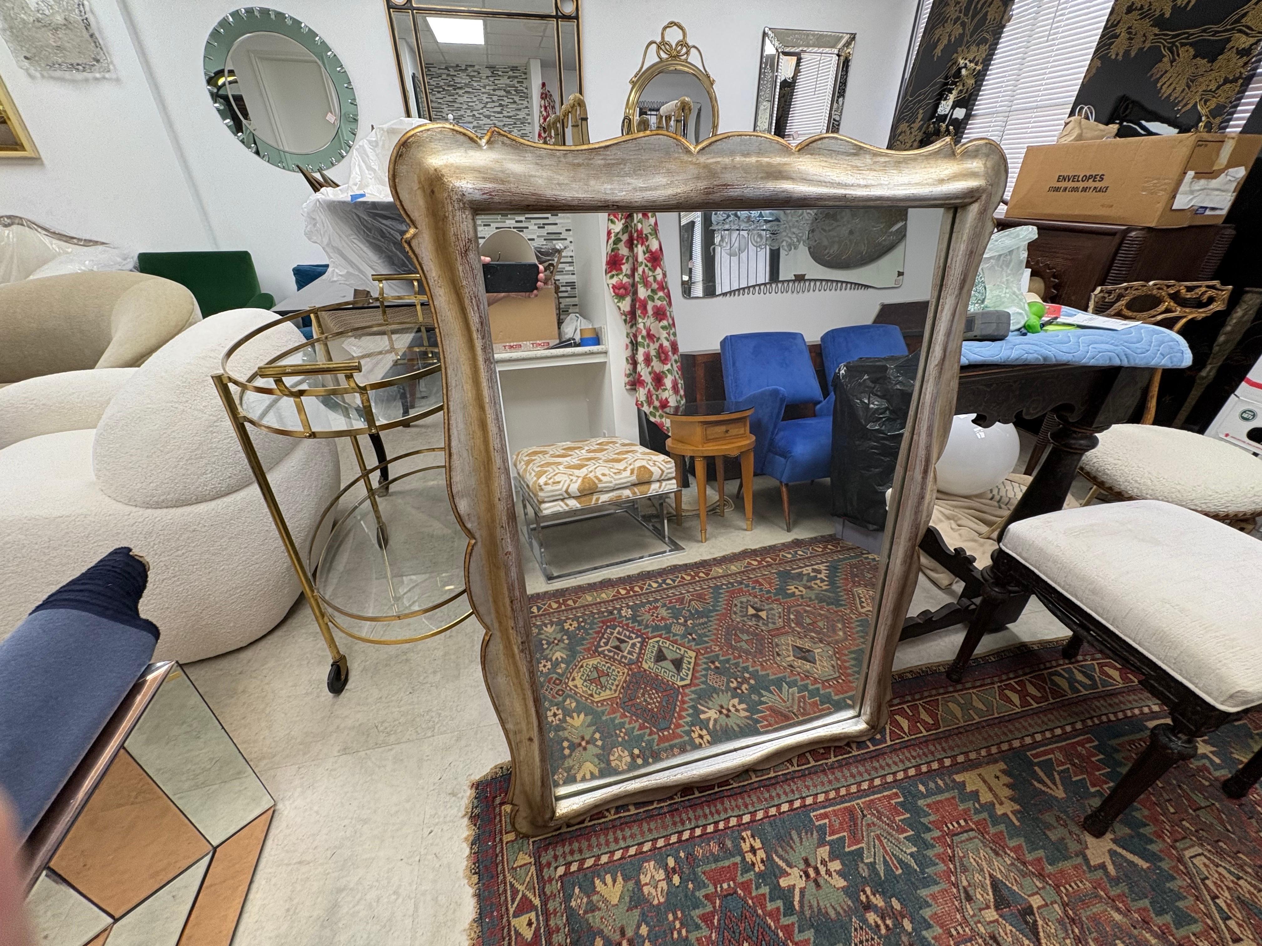 Italian Hollywood Regency Giltwood Mirror For Sale 3