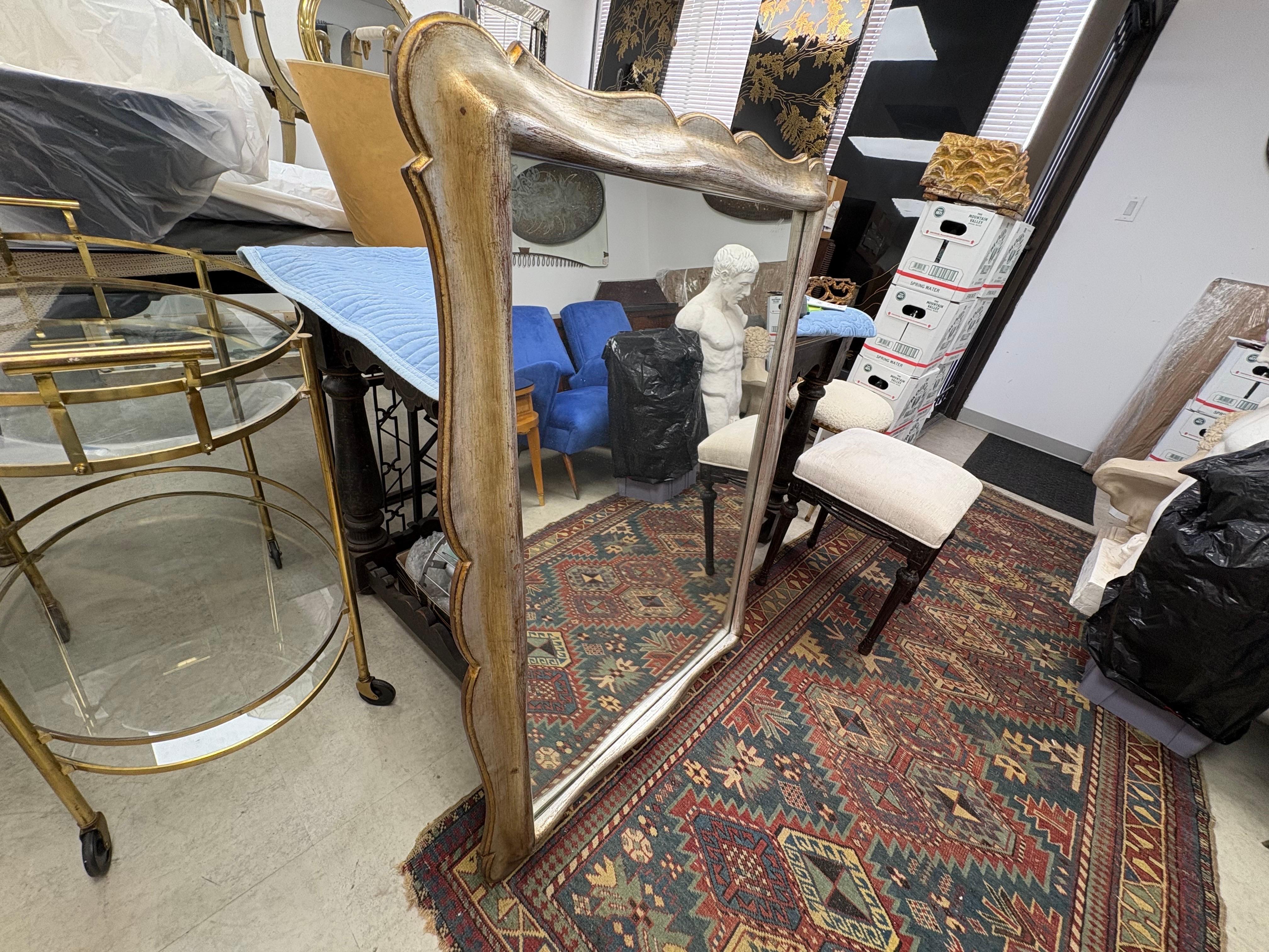 Italian Hollywood Regency Giltwood Mirror For Sale 4
